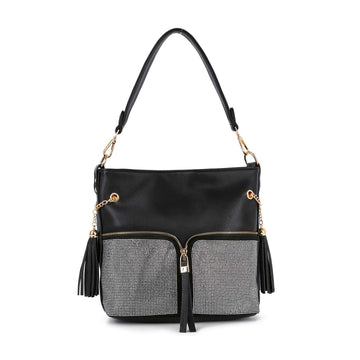 Rhinestone Zip Hobo Handbag